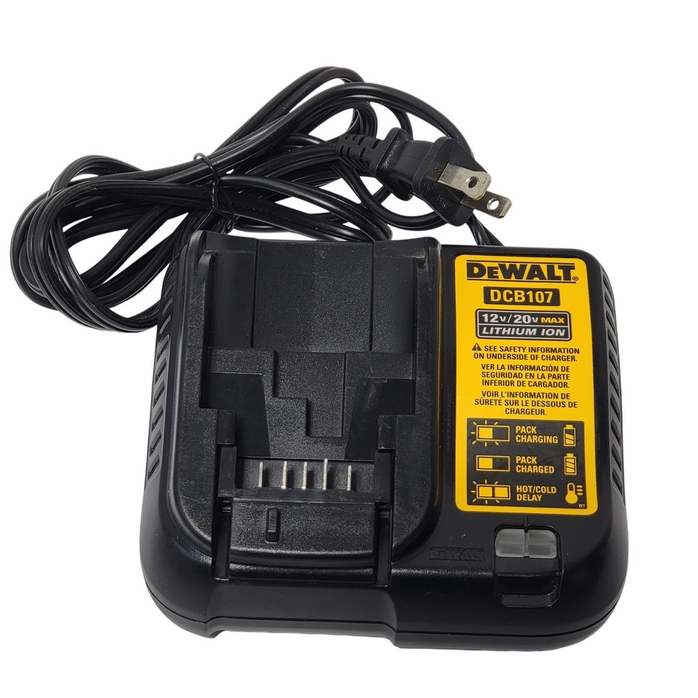 DeWalt DCB107 12V 20V Max Lithium Ion Battery Charger Black Yellow OEM